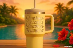 Sunshine Kisses & Summer Wishes SVG Engraved | Beach Quotes Product Image 1