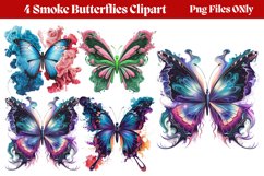 Smoke Butterflies Clipart PNG Product Image 1