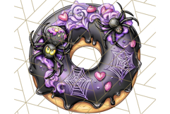 Halloween Donut Clipart PNG, Cute Spooky Doughnut Art Product Image 3