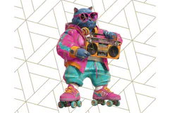 Forgotten 80s Cartoon Clipart PNG, Retro Animal Heroes Product Image 3
