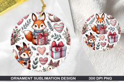 Fox Holding Stained Glass Ornament PNG,Digital Download File Product Image 1