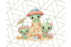 Alien Vacation Clipart PNG, Cute Summer Galaxy Art Clip Art Product Image 3