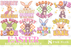 Easter Sublimation PNG Bundle Bunny Chick Farm Hip Hop Joy Product Image 1
