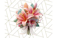 Pastel Flower Bouquet PNG Clipart, Elegant Floral Art Product Image 3