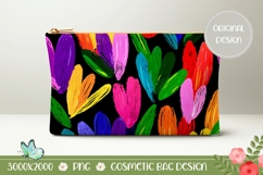 Tulips Cosmetic Bag PNG, Colorful Cosmetic Bag Template Product Image 1