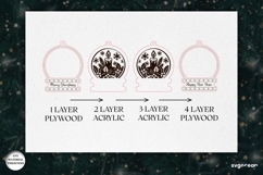 Christmas Snowglobe Ornament Laser Cut | Glowforge | SVG Product Image 3