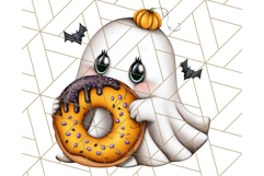 Ghost Café PNG Clipart, Cute Ghost Baristas Halloween Treats Product Image 3