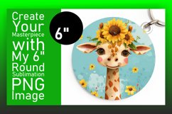 Spring-Inspired Giraffe Round Design Sublimation Product Image 1