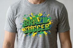 Brazil Soccer T-shirt Design Product Image 2