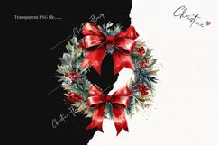 Watercolor Christmas Wreaths Clipart | Watercolor Christmas Product Image 2