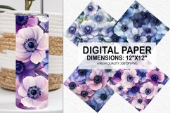 Anemone Flower Digital Paper - Flower Background Product Image 1