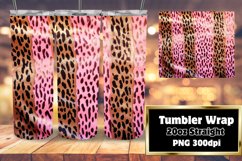 3D Tumbler Wrap Cheetah 20oz Glitter Effect Product Image 1