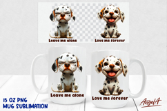 Coffee funny quote Dog Mug sublimation, puppy Dalmatian PNG Product Image 1