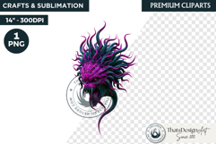 Halloween Acid Monster Clipart PNG Neon Fantasy Character Product Image 1