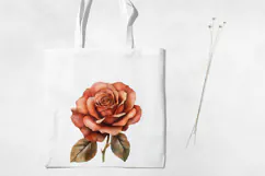 Watercolor Terracotta Flowers Clipart, PNG. Product Image 3