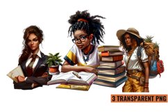 Watercolor Black Women Clipart, PNG Product Image 1