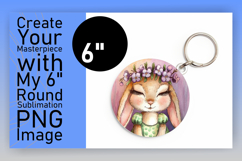 Lovely Circle PNG Coaster Design , Cute Bunny Product Image 1