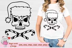 Skull Santa hat with svg, christmas shirt for man svg Product Image 2