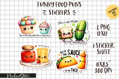 Funny food couples pun stickers. PNG. Product Image 1