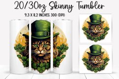 St. Patrick&#039;s Day Cat - Tumbler Sublimation Design Product Image 1