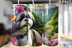 Flowers Dog Tumbler - Tumbler PNG Design Product Image 1