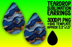 Marble Pattern 3D Glitter Teardrop Earring Sublimation Product Image 1