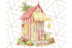 Strawberry Red Lemon Yellow Summer Clipart PNG, Summer Icons Product Image 3
