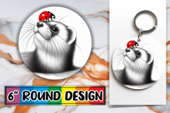 Cozy Round Keychain PNG Magic, Cute Animals Product Image 1