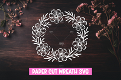 30 Paper cut floral wreath SVG for paper cutting Product Image 16