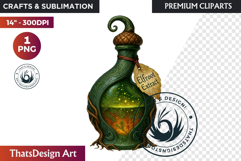 Christmas Winter Potion Bottles PNG, Magical Holiday Clipart Product Image 1