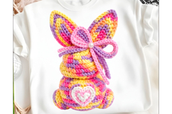 Yarn Crochet Bunny Coquette Bow Png Product Image 1
