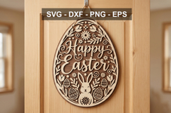 Happy Easter Hanger Cut File for Cricut and Laser Product Image 1