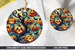 Pumpkin Stained Glass Ornament PNG, Digital Download File Product Image 1
