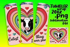VIBRANT 20oz Gift Tumbler Design , Cute Cow Product Image 1