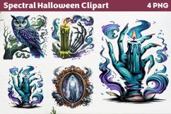 Spectral Halloween Clipart PNG Product Image 1