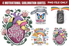Motivational Sublimation Quotes Clipart PNG Product Image 1