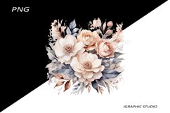 Watercolor Pastel Flowers Clipart, Wedding Flowers Clipart Product Image 1