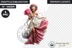 Royal Lotus Princess Fantasy Goddess Floral Clipart Product Image 1