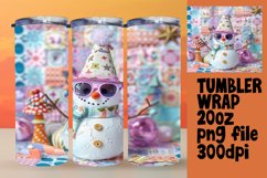 Holiday Snowman Sublimation Tumbler Wrap 20oz Summer Cheer Product Image 1