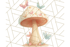 Dreamy Patterned Mushroom Clipart PNG, Forest Elements Png Product Image 3