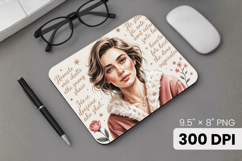 Afro Girl / Woman braided hair Mouse Pad, Black Queen PNG Product Image 1