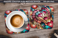 Valentine Coaster Sublimation, Valentine Coaster PNG Design Product Image 1