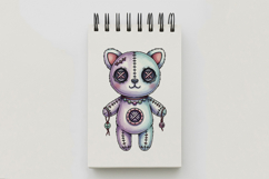 Stitched Bear Doll Necklace Halloween Voodoo PNG Cute Product Image 5