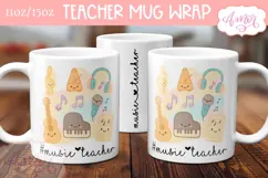 Music teacher mug Wrap sublimation PNG, 11oz 15oz mug Product Image 1