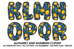 Mediterranean Lemon Alphabet PNG Summer Letters 300 DPI Product Image 3