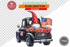 4th Of July Truck - Sublimation 4th of July PNG Product Image 1