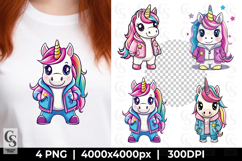 Cute Unicorn Clipart PNG Product Image 1