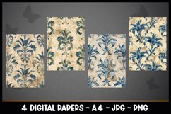 4 Vintage Digital Papers I Junk Journal Pages Product Image 2