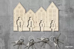 Family Key Holder Laser Cut | Family Keychain Svg Product Image 2