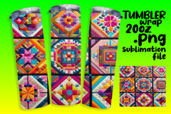 DIY Tumbler Wrap Digital File , Patchwork Product Image 1